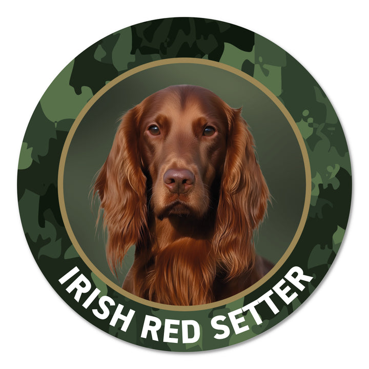 Irish Red Setter Jagdhund Premium-Aufkleber, UV- & witterungsbeständig, 7 Jahre im Außenbereich, Made in Germany, Ø 10 cm