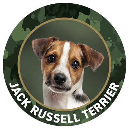 Jack Russell Terrier Jagdhund - Hochwertige Outdoor-Auto-Aufkleber mit Schutzlaminat, UV- & witterungsbeständig, Haltbarkeit im Außenbereich 7 Jahre, Ø 10 cm - Made in Germany
