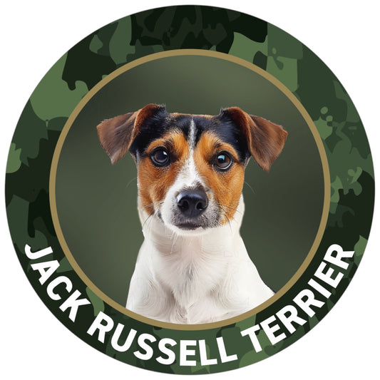 Jack Russell Terrier Aufkleber - Hochwertige Outdoor-Auto-Sticker mit Schutzlaminat, UV- & witterungsbeständig, Haltbarkeit im Außenbereich 7 Jahre, Ø 10 cm - Made in Germany