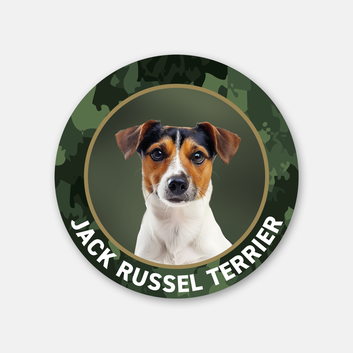 Jack Russell Terrier Aufkleber - Hochwertige Outdoor-Auto-Sticker mit Schutzlaminat, UV- & witterungsbeständig, Haltbarkeit im Außenbereich 7 Jahre, Ø 10 cm - Made in Germany