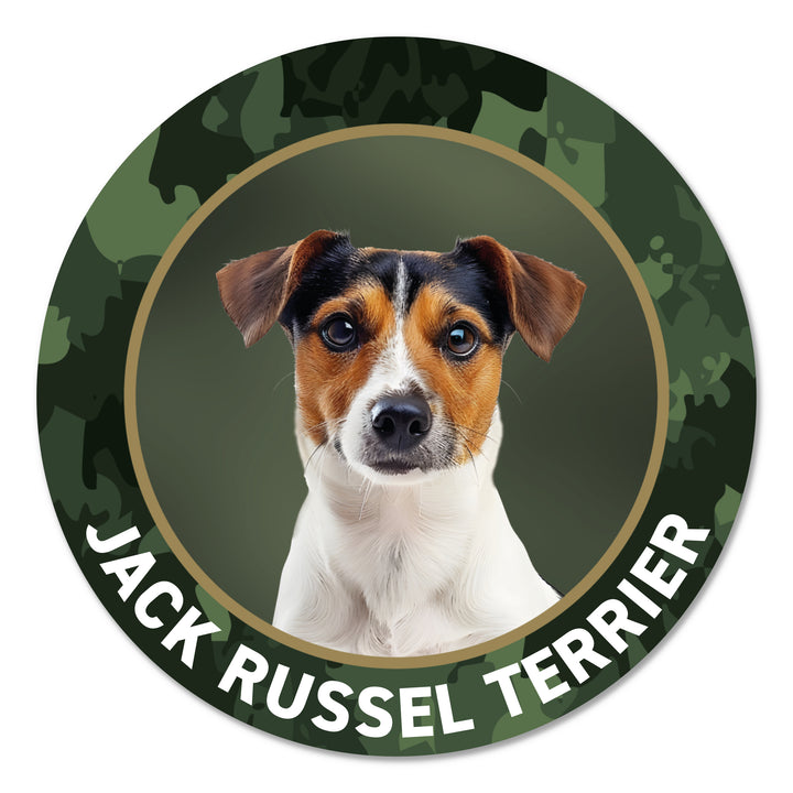 Jack Russel Terrier Jagdhund Premium-Aufkleber, UV- & witterungsbeständig, 7 Jahre im Außenbereich, Made in Germany, Ø 10 cm