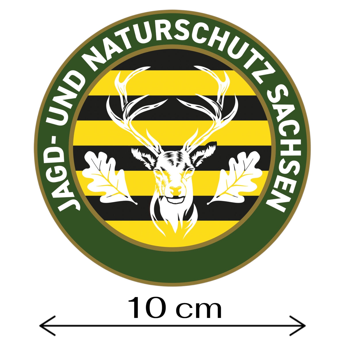 Jagdaufkleber “Jagd- und Naturschutz” Hirsch Sachsen Landeswappen – Premium Autoaufkleber für Pkw, Jagdauto & Revierfahrzeug