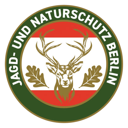 Jagdaufkleber “Jagd- und Naturschutz” Hirsch Berlin Landeswappen – Premium Autoaufkleber für Pkw, Jagdauto & Revierfahrzeug