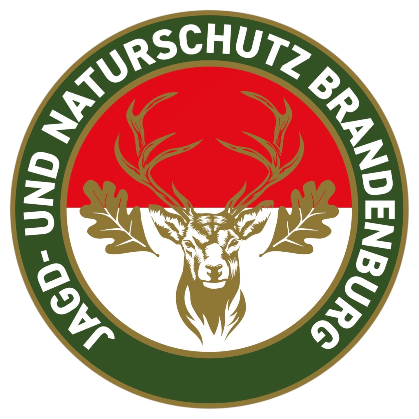 Jagdaufkleber “Jagd- und Naturschutz” Hirsch Brandenburg Landeswappen – Premium Autoaufkleber für Pkw, Jagdauto & Revierfahrzeug