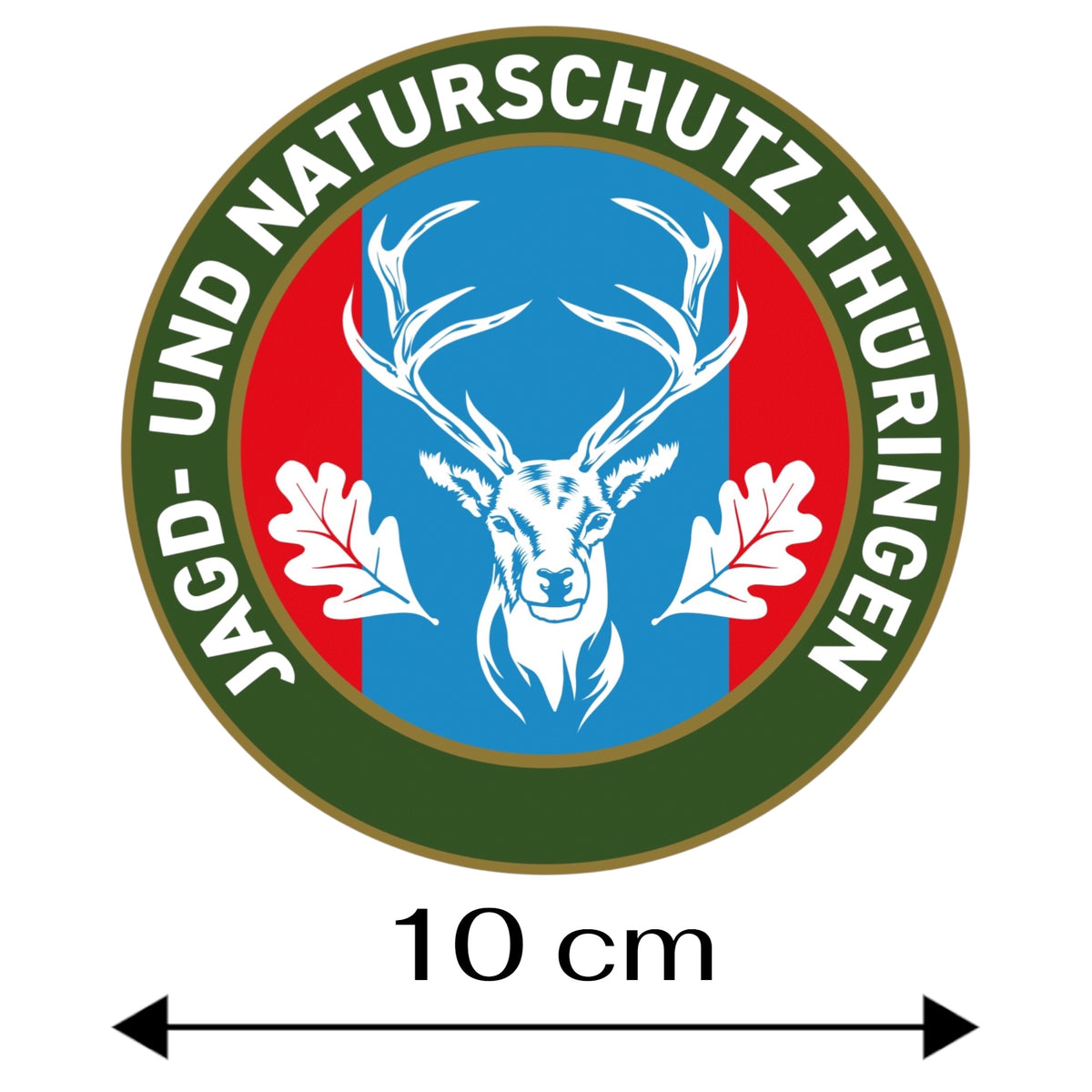 Jagdaufkleber “Jagd- und Naturschutz” Hirsch Thüringen Landeswappen – Premium Autoaufkleber für Pkw, Jagdauto & Revierfahrzeug