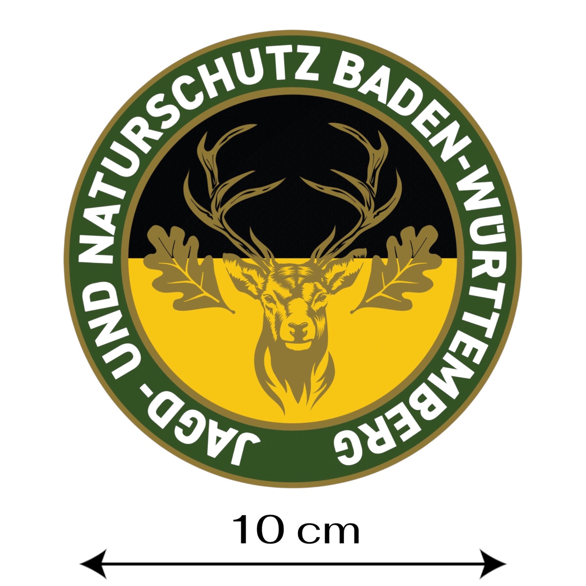 Jagdaufkleber “Jagd- und Naturschutz” Hirsch Baden-Württemberg BW Landesfarbe – Premium Autoaufkleber für Jagdauto & Revierfahrzeug
