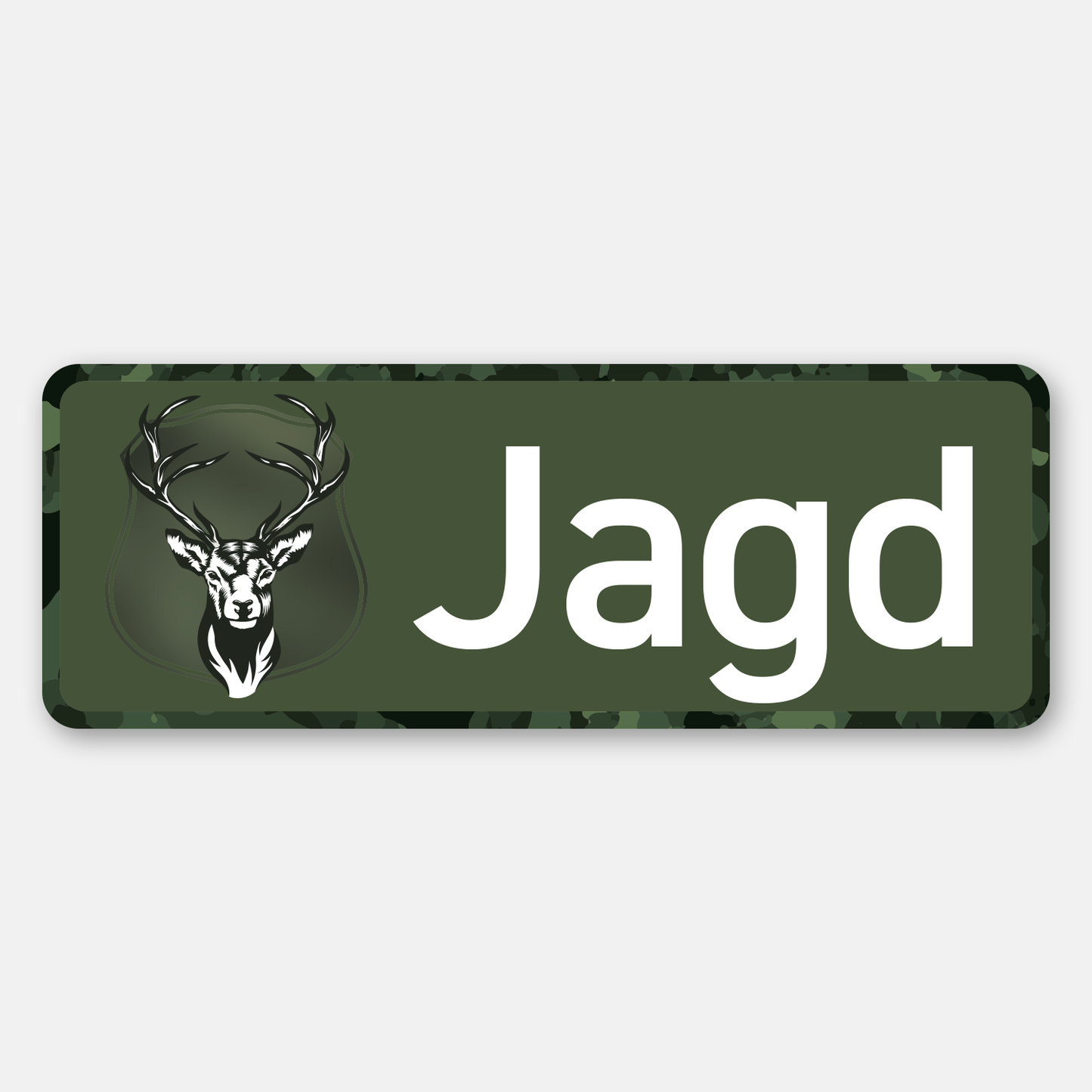 Magnetschild "Jagd mit Hirsch" oliv
