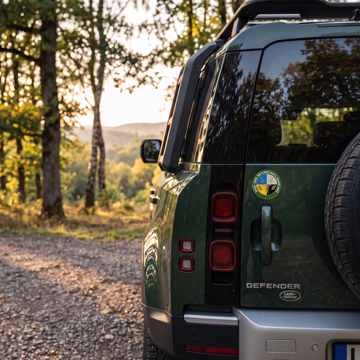 Jagdaufkleber “Jagd- und Naturschutz” Hirsch Saarland Landeswappen – Premium Autoaufkleber für Pkw, Jagdauto & Revierfahrzeug