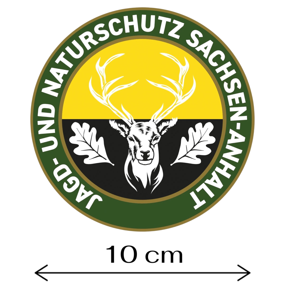 Jagdaufkleber “Jagd- und Naturschutz” Hirsch Sachsen-Anhalt Landeswappen – Premium Autoaufkleber für Pkw, Jagdauto & Revierfahrzeug