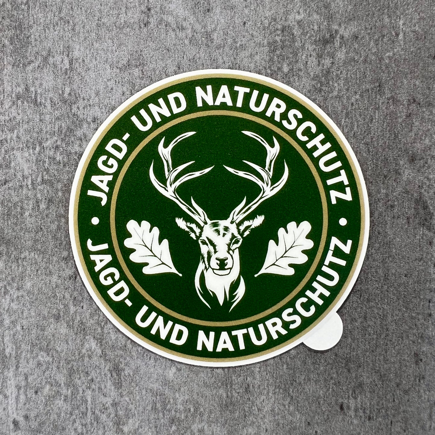 Hirsch klassisch Jagdaufkleber „Jagd & Naturschutz” Ø 10 cm | Premium Autoaufkleber Made in Germany