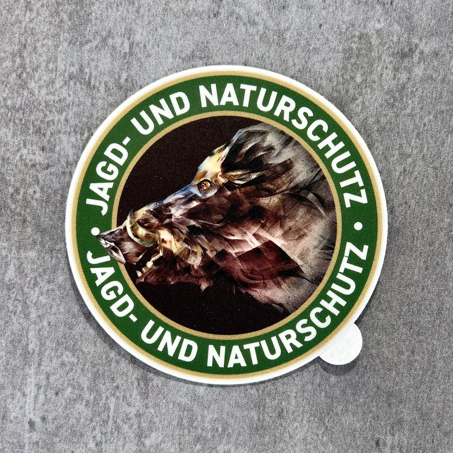 Keiler Jagdaufkleber „Jagd & Naturschutz” Ø 10 cm | Premium Autoaufkleber Made in Germany