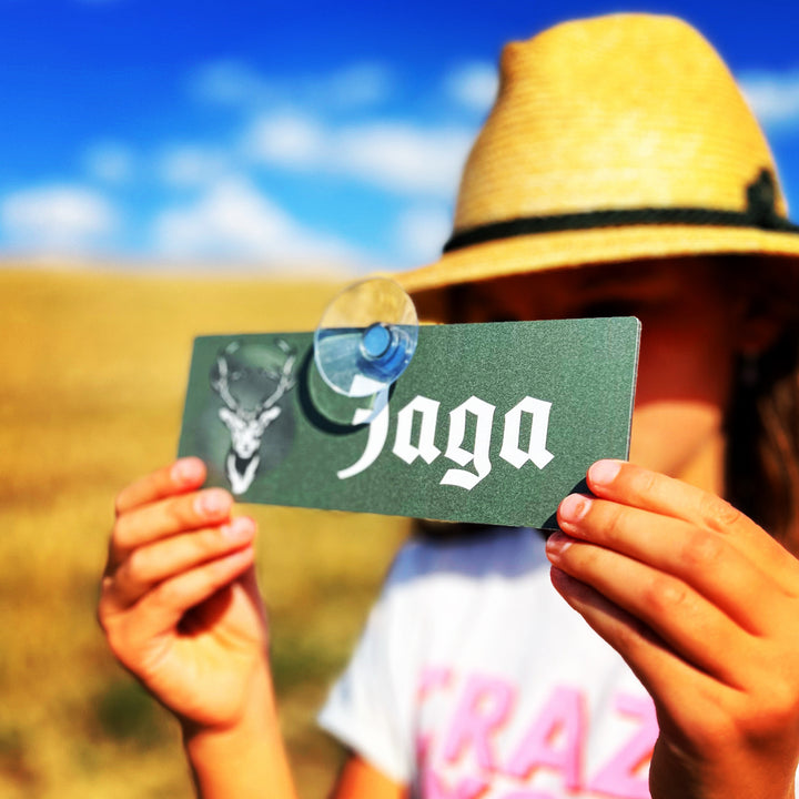 Jagdschild mit Saugnapf  "Jaga"