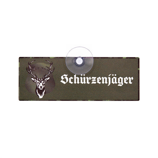 Schürzenjäger lustiges Jagdschild und Geschenkidee oder Geburtstagsgeschenk für Jäger, Made in Germany