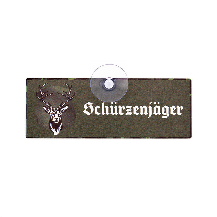 Jagdschild mit Saugnapf  "Schürzenjäger"