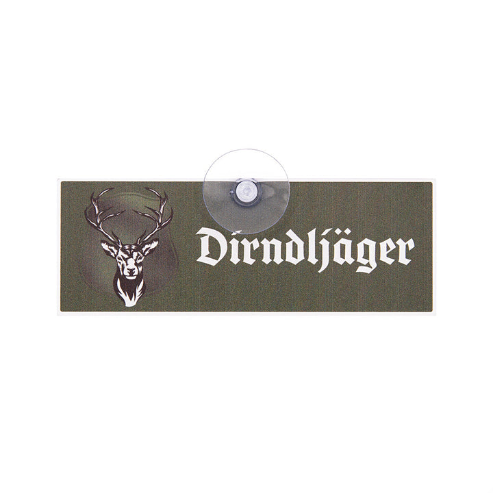 Jagdschild mit Saugnapf  "Dirndljäger"