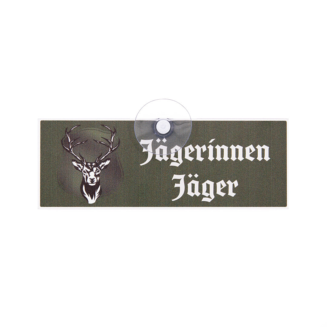 Jägerinnen Jäger, lustiges Autoschild, Geschenkidee für Jäger aus Aluverbund, Made in Germany