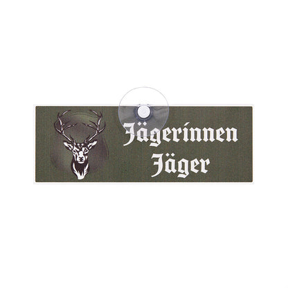 Jägerinnen Jäger, lustiges Autoschild, Geschenkidee für Jäger aus Aluverbund, Made in Germany