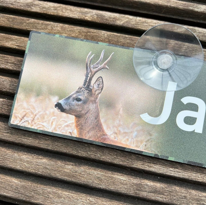 Autoschild mit Saugnapf  "Jagd" Rehbock