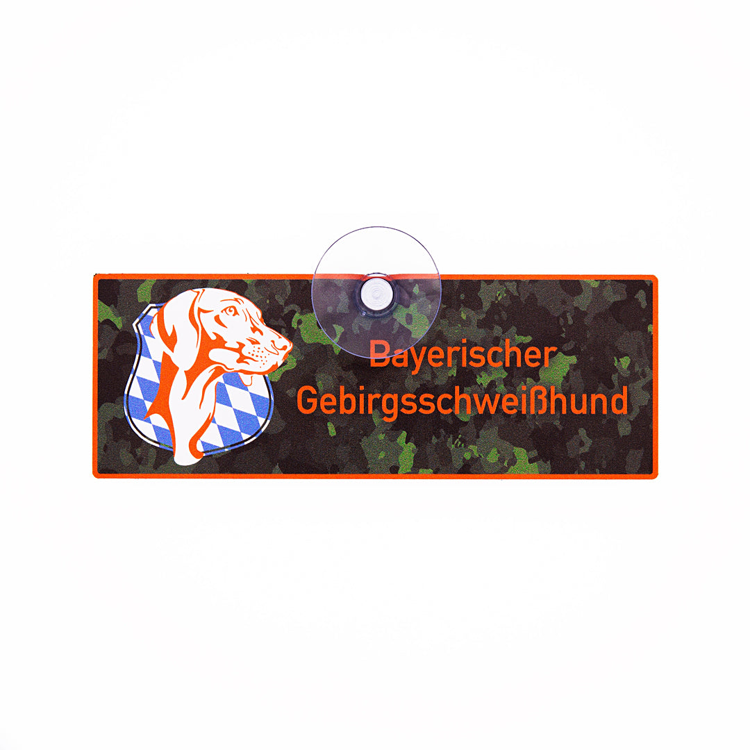 Jagdschild mit Saugnapf  "Bayerischer Gebirgsschweißhund" BGS II