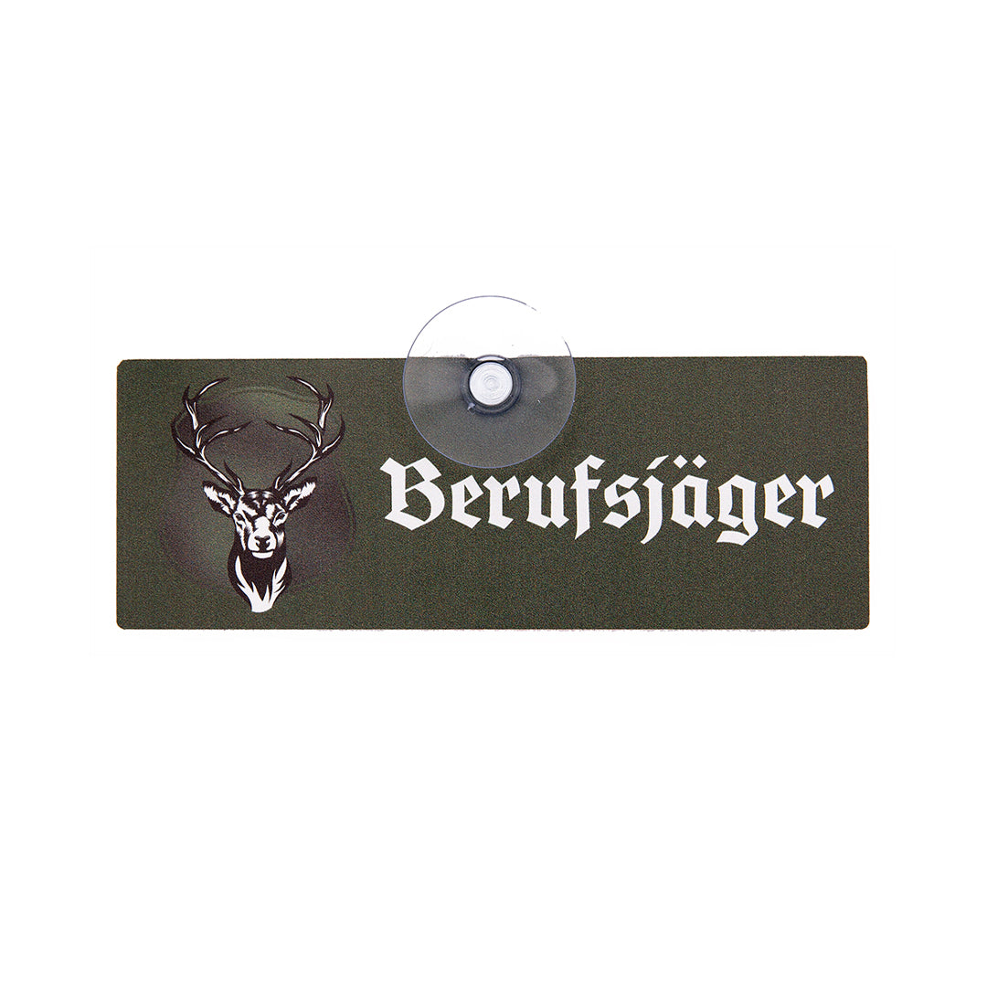 Berufsjäger Jagdschild mit Saugnapf für die Autoscheibe im Pkw, Jagdfahrzeug oder Kfz