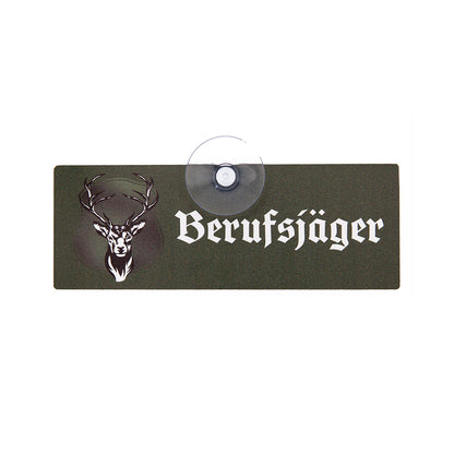 Berufsjäger Jagdschild mit Saugnapf für die Autoscheibe im Pkw, Jagdfahrzeug oder Kfz