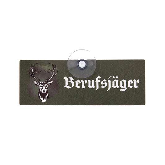 Berufsjäger Jagdschild mit Saugnapf für die Autoscheibe im Pkw, Jagdfahrzeug oder Kfz