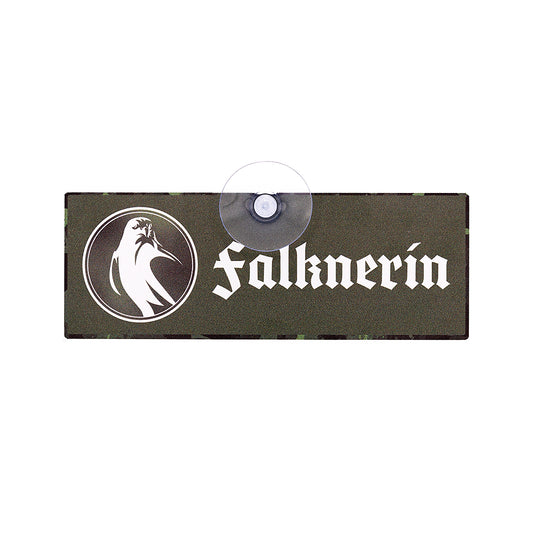 Autoschild mit Saugnapf  "Falknerin" (oliv / weiß)