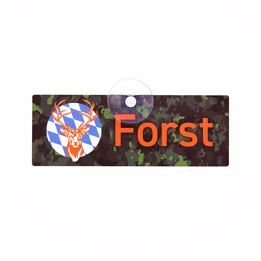 Forstschild Bayern Camo orange mit Saugnapf fürs Auto
