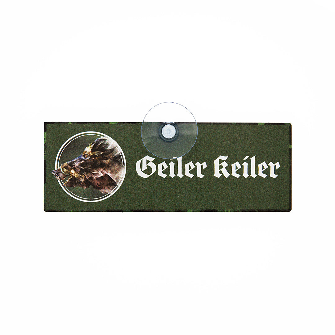 Geiler Keiler lustiges Jagdschild für Jäger, Geschenkidee für Geburtstag oder Jubiläum aus Aluverbund, Made in Germany