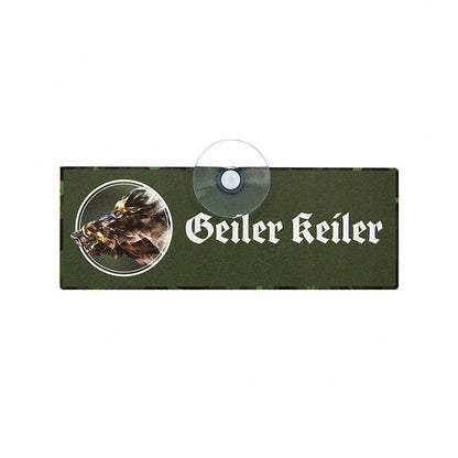 Geiler Keiler lustiges Jagdschild für Jäger, Geschenkidee für Geburtstag oder Jubiläum aus Aluverbund, Made in Germany