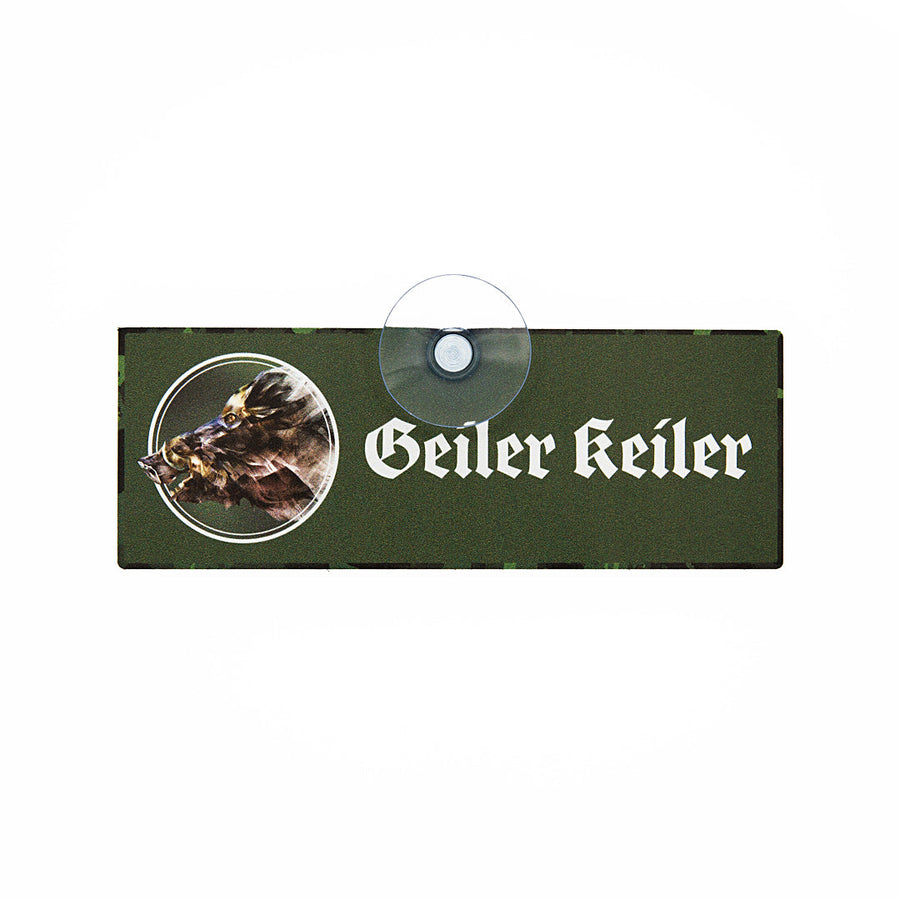 Geiler Keiler lustiges Jagdschild für Jäger, Geschenkidee für Geburtstag oder Jubiläum aus Aluverbund, Made in Germany