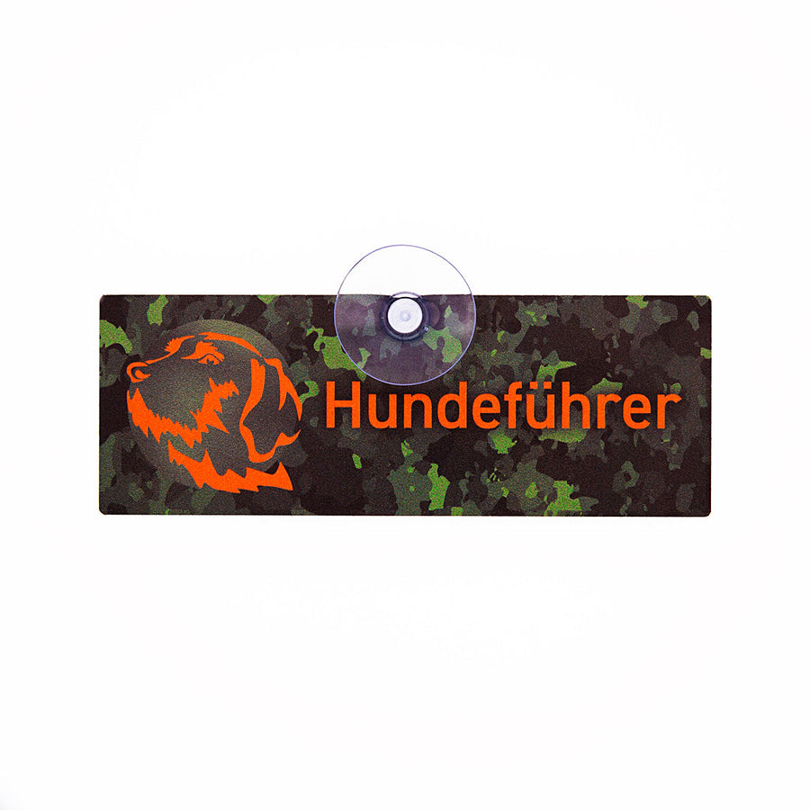 Hundeführer Drahthaar Schild mit Saugnapf fürs Auto