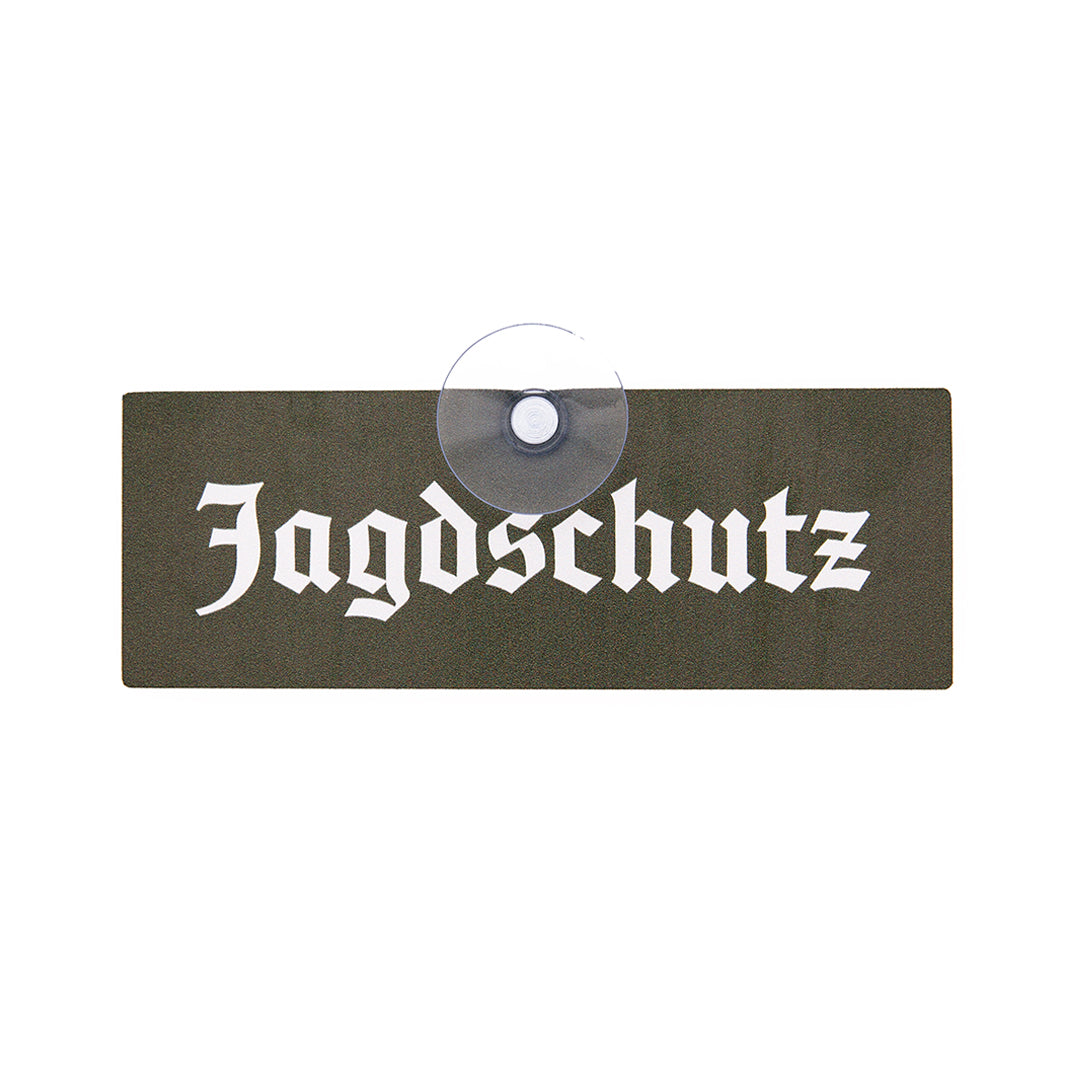 Jagdschild mit Saugnapf  "Jagdschutz" altdeutsch
