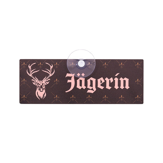 Jagdschild mit Saugnapf  "Jägerin" II