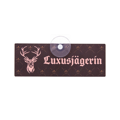 Luxusjägerin Schild für Jägerinnen, Geschenkidee zum Geburtstag oder Jagdschein aus Aluverbund, Made in Germany