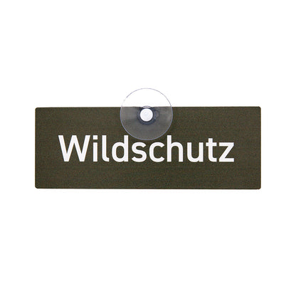 Wildschutz, neutrales Jagdschild mit Saugnapf zur Befestigung an der Autoscheibe für Wildschützer, Jäger und Jägerinnen