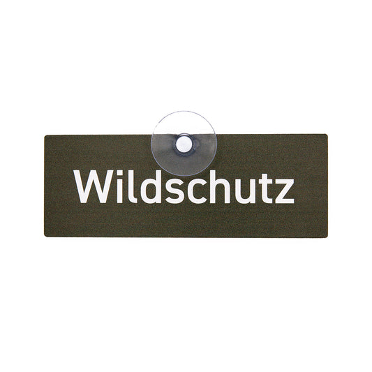 Wildschutz, neutrales Jagdschild mit Saugnapf zur Befestigung an der Autoscheibe für Wildschützer, Jäger und Jägerinnen
