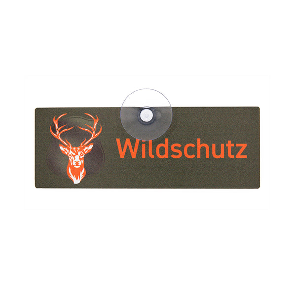 Wildschutz Schild mit Saugnapf für die Autoschild für Jäger und Jägerinnen - Made in Germany