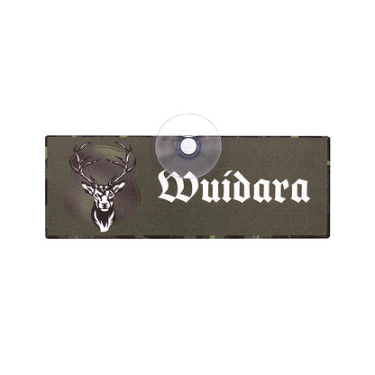 Wuidara - lustiges Jagdschild mit Saugnapf und der bayerischen Aufschrift für Wilderer zur Befestigung an der Autoscheibe