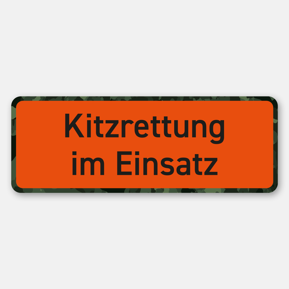 Kitzrettung im Einsatz Schild - Magnetschild für Pkw - Premium Autoschild Rehkitzrettung signalfarbe für gute Sichtbarkeit- Made in Germany