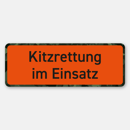 Kitzrettung im Einsatz Schild - Magnetschild für Pkw - Premium Autoschild Rehkitzrettung signalfarbe für gute Sichtbarkeit- Made in Germany