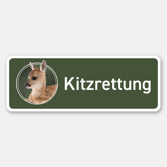 Magnetschild "Kitzrettung" Kitz oliv