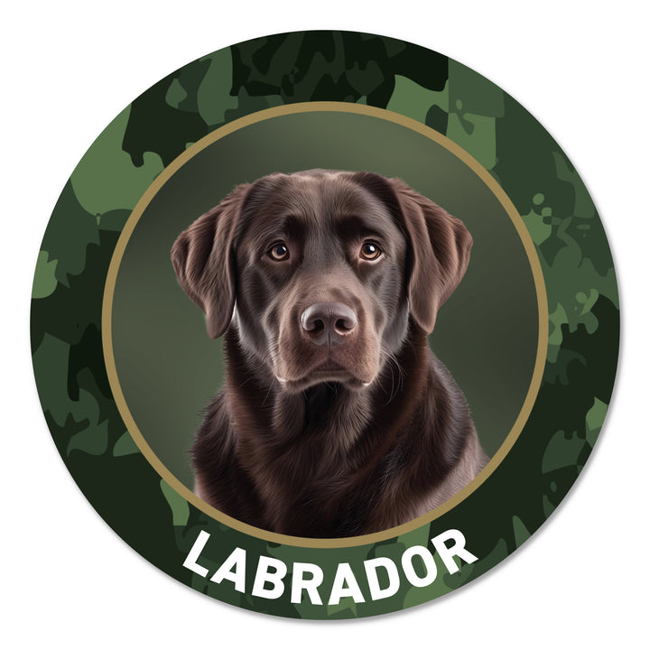Labrador braun Jagdhund Premium-Aufkleber, UV- & witterungsbeständig, 7 Jahre im Außenbereich, Made in Germany, Ø 10 cm
