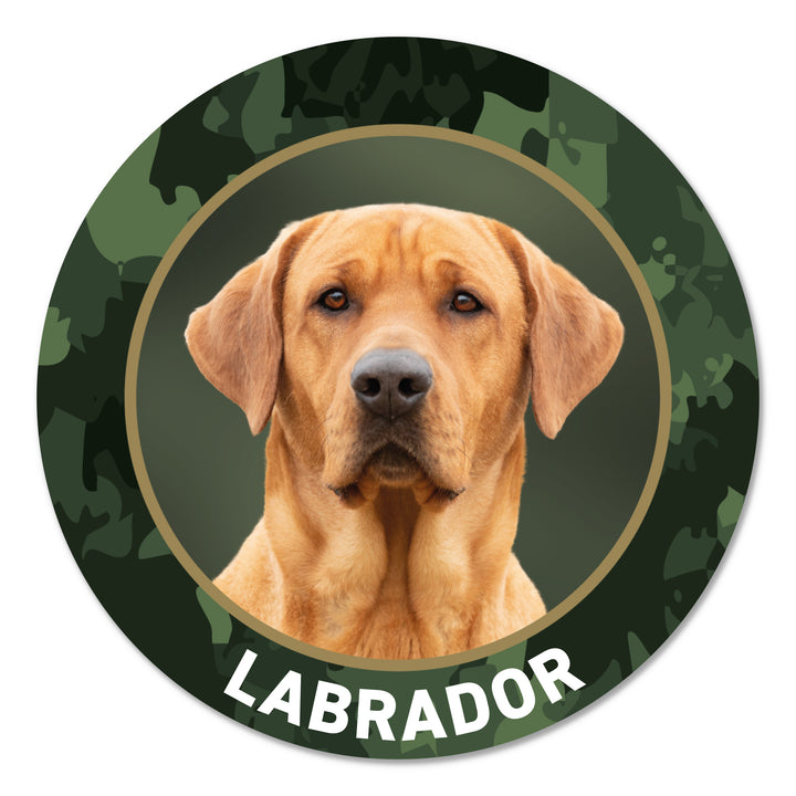 Labrador hellbraun Jagdhund Premium-Aufkleber, UV- & witterungsbeständig, 7 Jahre im Außenbereich, Made in Germany, Ø 10 cm