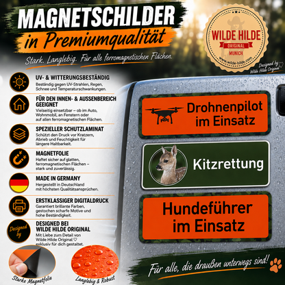 Magnetschild „Kitzrettung im Einsatz“ fürs Auto