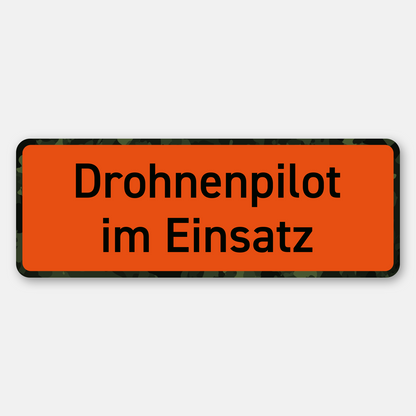 Drohnenpilot im Einsatz Magnet-Schild in oranger Signalfarbe zur Kennzeichnung von Einsatzfahrzeugen, Auto und Pkw