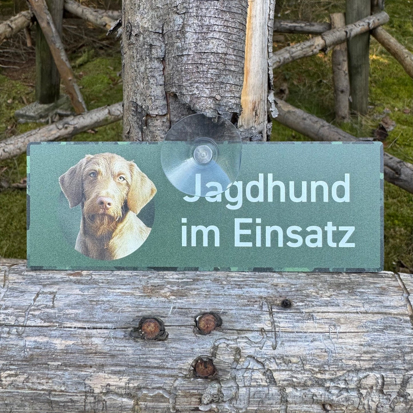Jagdhundeschild mit Saugnapf "Magyar Vizsla Drahthaar"