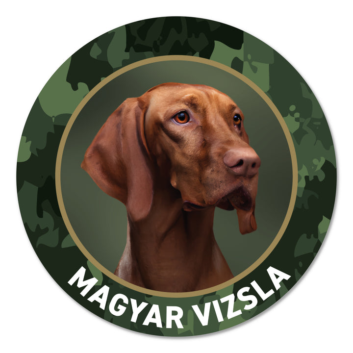 Magyar Vizsla Premium-Aufkleber, UV- & witterungsbeständig, 7 Jahre im Außenbereich, Made in Germany, Ø 10 cm