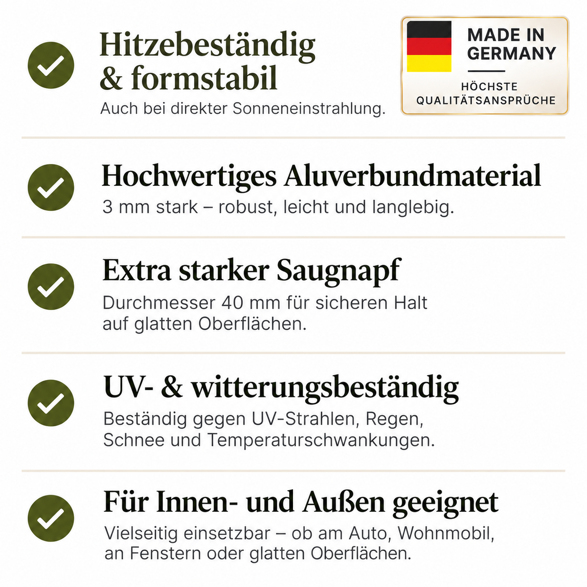Forstschild V mit Saugnapf fürs Auto