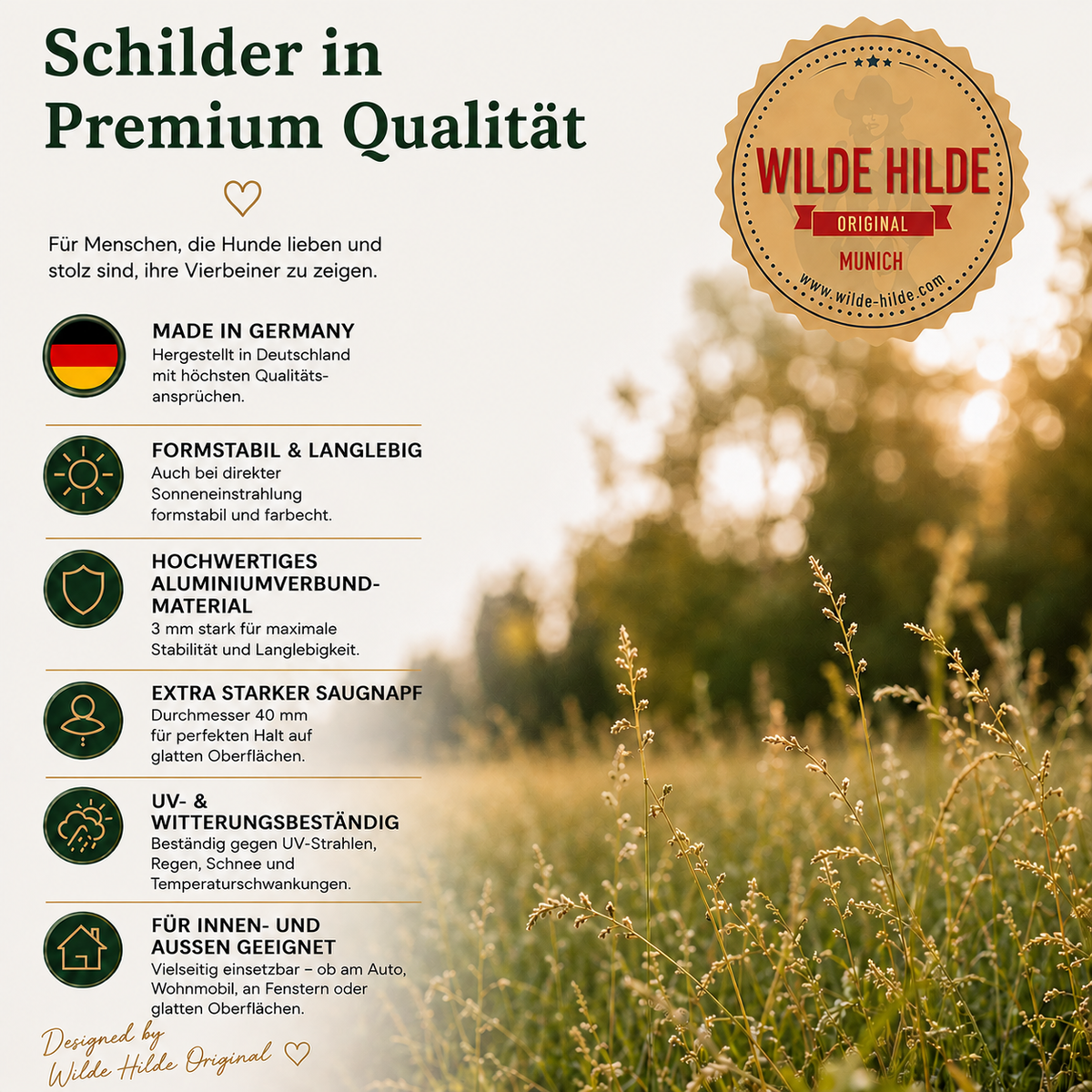 Deutsch Drahthaar Schild IV mit Saugnapf fürs Auto